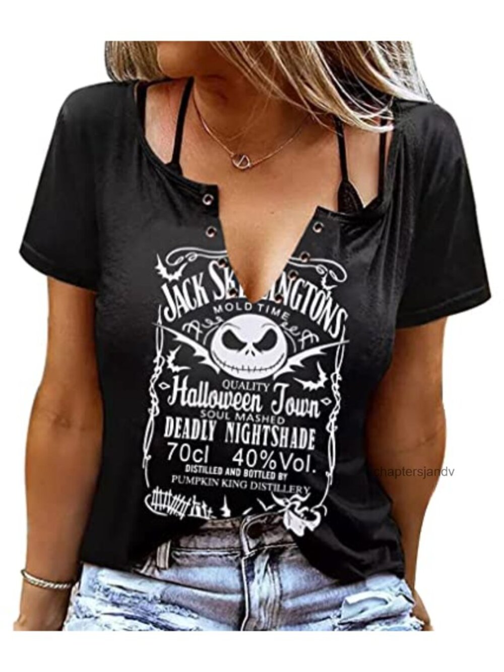 Halloween Pumpkin King Face Graphic T-Shirt Women Short Sleeve Crew Neck Tee